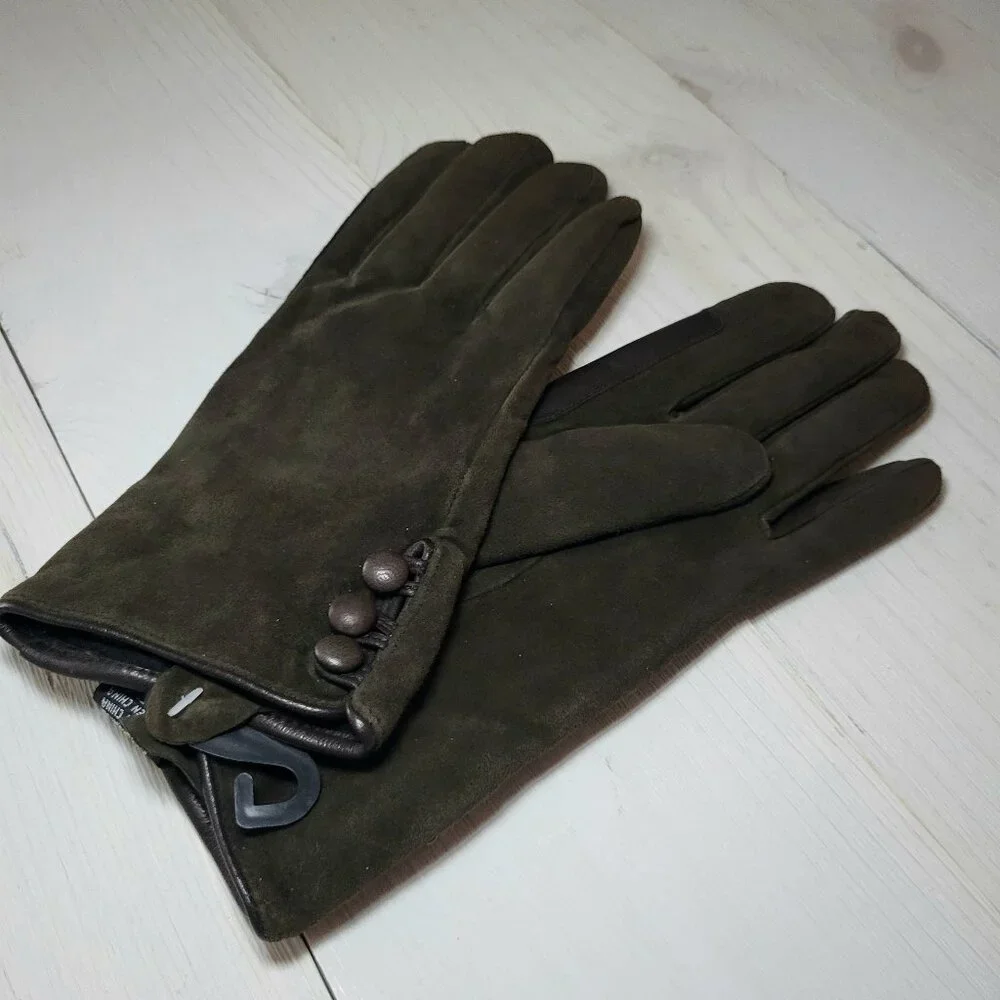 NWT SWANY Suede Gloves Thinsulate Insulated 3M XL Chocolate Brown